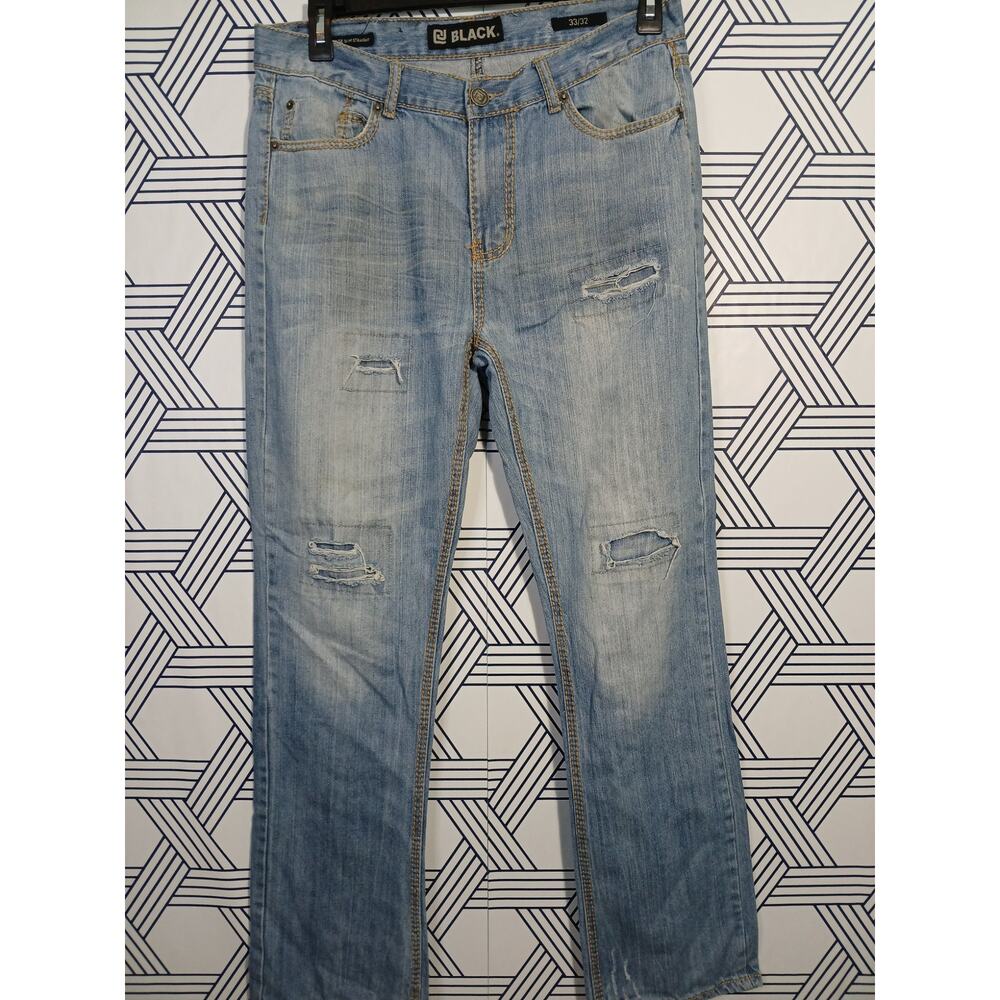 Buckle Black Low Rise Slim Straight Distressed Y2K Grunge Biker Faded Denim